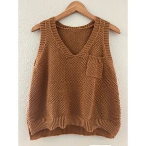 Eclectic‎ Grandpa Sweater Tank Vest Copper Brown Womens Medium